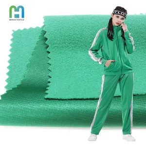 Green color track suit women textile tricot fabric brushed velvet uae clothing for women sports wear training jogging wear