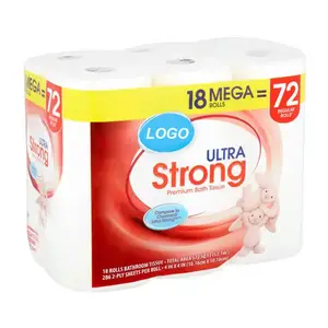 China dust free cheap mega 3 ply 24 rolls soft bamboo pulp toilet paper roll toilet tissue toliet paper papier toilette