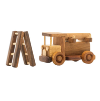 Jouets en bois de camion de pompiers, cadeau d'anniversaire pour enfants, jouets en bois de camion de pompiers, décoration de la maison, cadeau de Noël