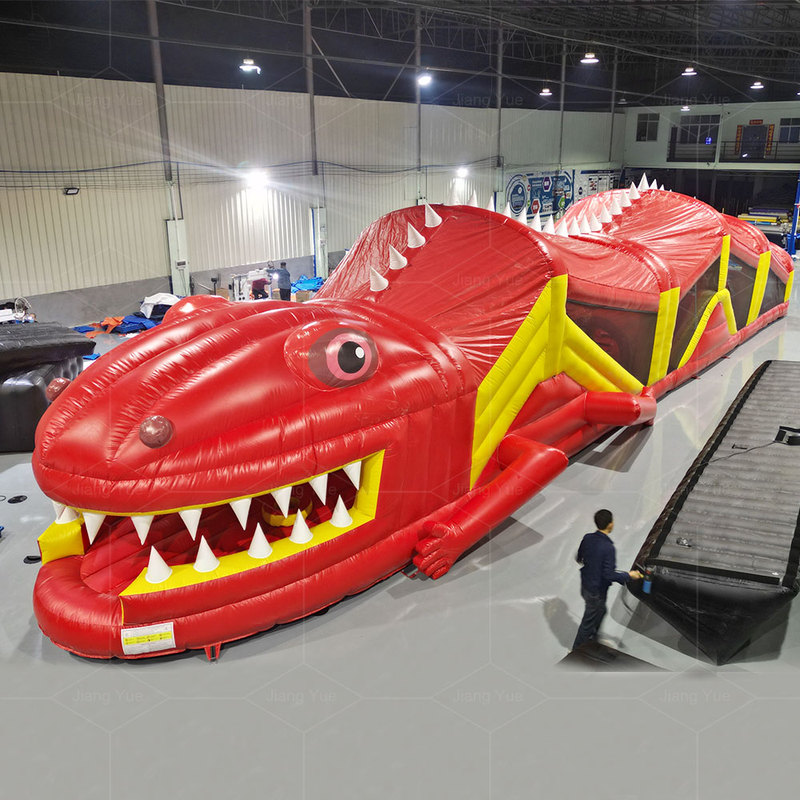 Red Crocodile Amusement Park Inflatable Obstacle
