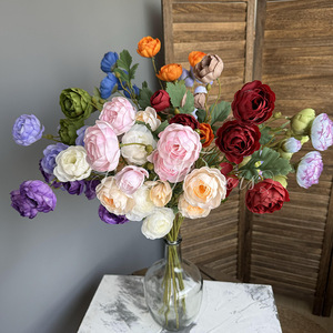 Bouquet de fleurs en soie Jinxi 1326527568, décoration de mariage, matériel floral, style moderne, décoration intérieure - Product Image 1