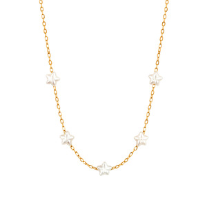 CAIOOCHE Set Collana e Bracciale in Acciaio Inossidabile con Perle Barocche e Pentagramma, Catena Delicata Placcata Oro 18k, <span class=keywords><strong>Gioielli</strong></span> <span class=keywords><strong>Cielo</strong></span> Stellato da Donna - Product Image 3
