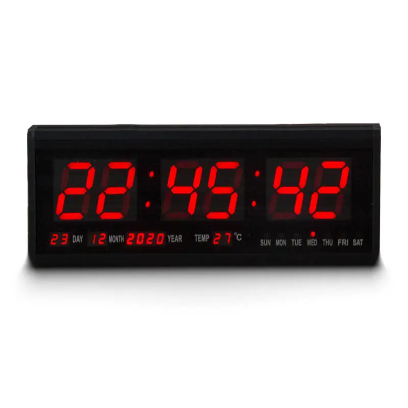 Grande orologio da parete digitale perpetuo a buon mercato con calendario elettronico fissato al muro