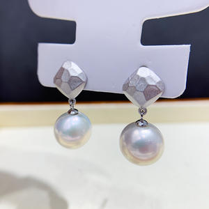 Pendientes de Plata de Ley S925 con Cuentas Redondas de 8-13 mm, Estilo Nuevo, Accesorios de Perlas para Hacer Joyas, Bandeja Vacía 22058 - Product Image 1