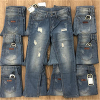 Jeans en denim pour hommes, déchirés et usés, style tendance, liquidation à prix le plus bas
