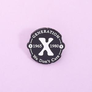 Divertido Gen <span class=keywords><strong>X</strong></span> Fruit Badge Esmalte Pins 1965-1980 No nos importan Broches de metal Bolsa Solapa Humor Joyería Regalo - Product Image 1
