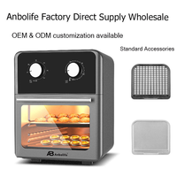Anbolife Factory OEM Horno Freidora de Aire Multifunción Eléctrico Sin PFAS de 10L para Cocina Saludable y Compacta con Ventana