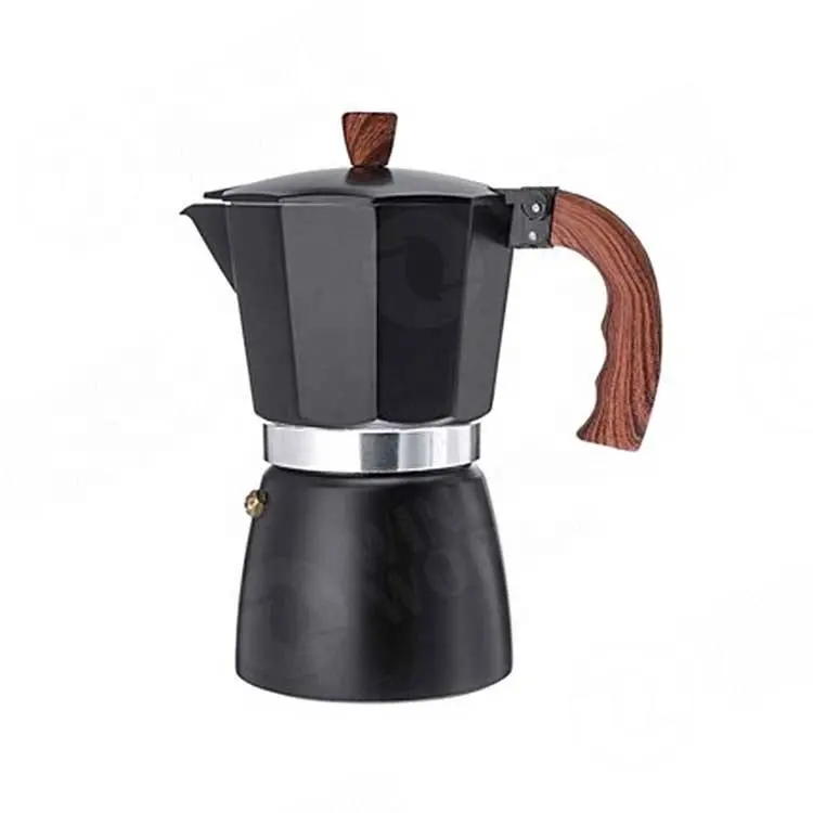 Poêle à café expresso moka cafetière à induction en aluminium 6 tasses avec poignée douce au toucher