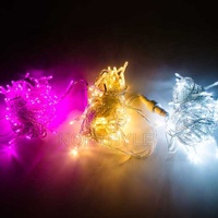 Vente en gros IP44 Guirlande lumineuse LED extérieure étanche en cuivre 3500K blanc chaud AC110V/220V Chaîne lumineuse connectable pour Noël