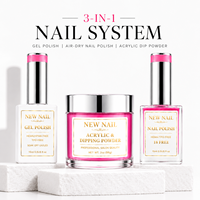 Offre Spéciale – Kit de Vernis Gel 3-en-1 Personnalisable, Non Toxique, Végan, Longue Durée, Sans HEMA, Sans TPO, pour Ongles en Gel UV