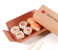 Carton recyclé de luxe personnalisé à emporter emballage alimentaire boîte en carton imprimé avec feuille UV finition mate restauration déjeuner repas boîte