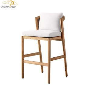 Bistro all'aperto patluxury lounge chair <span class=keywords><strong>rattant</strong></span> in legno di teak bar giardino per il tempo libero sedie alte con cuscino - Product Image 6