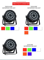 Projecteurs LED Par étanches HAT 24*10W 15W 18W, 24 pièces RGBWAUV 4-en-1 5-en-1 6-en-1 au choix, pour scène, mariage, KTV