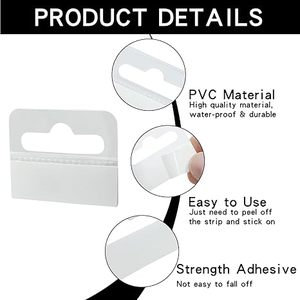 Hook Hang Tabs Self Adhesive Hanging Tabs Round Hole Heavy Duty Sticky Adhesive <b>Plastic</b> Hang Tags for Merchandise Retail - Product Image 3