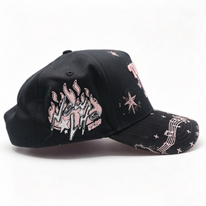 Gorra de Béisbol con Bordado de Estrella y Mariposa con Notas Musicales, Gorra Trucker Ajustable con Bordado 3D Personalizado - Product Image 2
