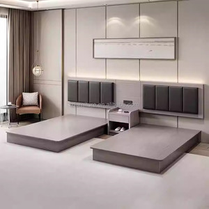 Inexpensive Modern Hotel Bedroom Furniture Set Complete King Size Wood Bed Frame with <b>Headboard</b> Nightstand TV Stand Desk Closet - Product Image 1