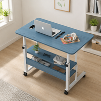 Bureau d'ordinateur pour étudiant en gros avec réglage en hauteur, plateau en bois et roulettes mobiles – Support pour ordinateur portable pas cher en promotion