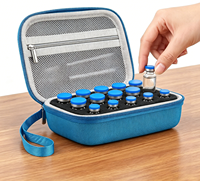 Étui de rangement médical en EVA rigide, personnalisé avec logo, résistant à l'eau, absorbant les chocs, pour flacons de médicaments diabétiques, peptides et ampoules