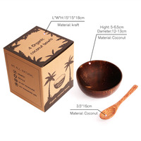 Bol à noix de coco avec logo personnalisable écologique avec cuillère Saladier en coquille de noix de coco naturelle fabriqué à la main