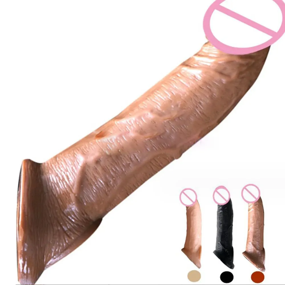 Realistische Penis Verlenging Cock Mouw Herbruikbare Siliconen Penis Vergroter Delay Condooms Voor Mannen Dildo Enhancer Seksspeeltjes