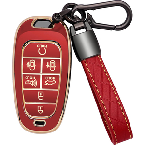 Funda Protectora de TPU para Llave de Auto <span class=keywords><strong>Hyundai</strong></span> <span class=keywords><strong>Tucson</strong></span> L Sonata, 7 Botones, Borde Dorado y Plateado, Ajuste Preciso, Antiarañazos, Antigolpes - Product Image 5