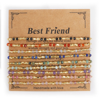 Go2boho-Ensembles de mode d'été délicats pour femmes, 9 pièces, bracelets en perles dorées extensibles, fêtes de mariage, cuivre