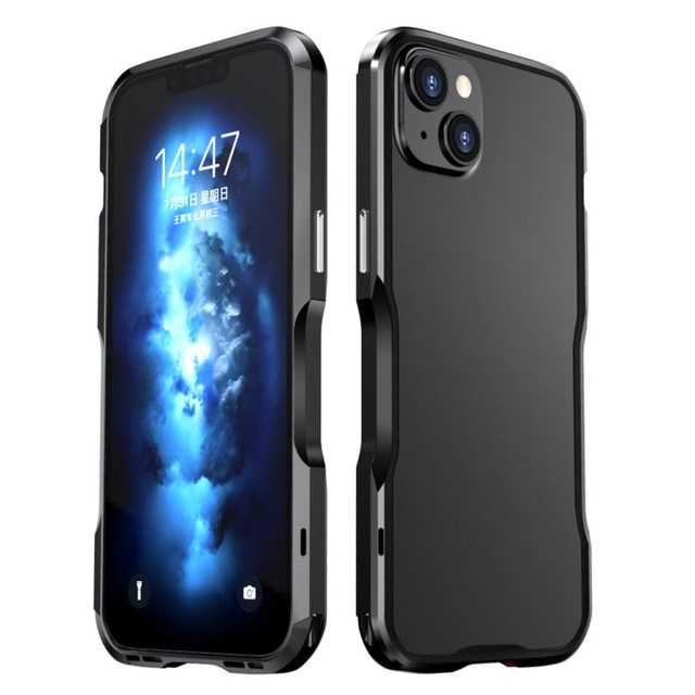 For iPhone 14 Plus Drop-proof Frame Mobile Phone Metal Protective Bumper Case
