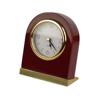 Horloge de table en bois massif EASTON, mouvement à quartz, logo personnalisé pour chambre d'hôtes