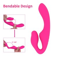 Biegbares Design Doppelkopf 10-Frequenz Vibration Strapless G-Punkt Strap-on Dildo Vibratoren für Lesbische Frauen