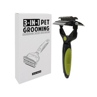Peigne pour animaux de compagnie multifonctionnel 3 en 1, démêlant, éliminant les poils, design sûr pour chats, chiens, fournitures de toilettage pour animaux de compagnie