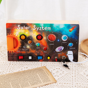Jouets Montessori en bois pour garçons et filles avec interrupteur Led électronique activité voyage physique occupé conseil enfants éducation précoce - Product Image 4