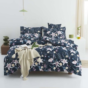 Bán Buôn Thời Trang Sang Trọng 100% Sợi Nhỏ 4Pcs USA Anh Đức Pháp Kích Thước Duvet Cover Và Gối Soild Bộ Đồ Giường Thiết Lập - Product Image 5