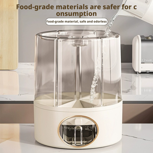 Küchen-Organisationsbox aus Kunststoff mit 6 Fächern für Trockenfutter, 360° °   Rotierende Reisbehälter Getreide-Spender - Product Image 6