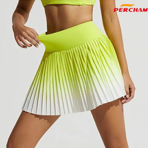Pakaian tenis kustom rok Padel kualitas tinggi rok lipit olahraga wanita cetak gradien rok tenis dengan celana dalam - Product Image 3