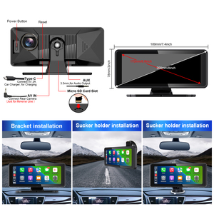 ADINKAM 6.86-Inch IPS Portable Dash <strong>Cam</strong> Wireless Carplay <strong>Android</strong> Auto WiFi GPS Backup Camera Stereo SD Card Split-Screen 1-Year - Product Image 6