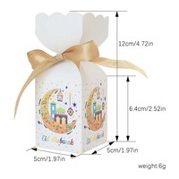 8 Designs Gemischte Eid Mubarak Ramadan Süßigkeiten-Geschenkbox mit Band, Vasenförmige Schokoladenbox für Eid-Partydekoration
