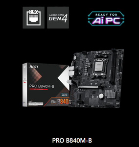 Tarjeta Madre MSI PRO B840M-B AM5 mATX para CPU AMD Ryzen Serie 7000/8000/9000 - Product Image 4