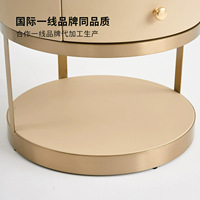Table de chevet ronde de luxe italienne en pierre, design haut de gamme pour chambre à coucher