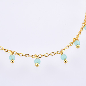 Daidan Beaded <strong>Necklace</strong> <strong>Boho</strong> <strong>Necklace</strong> Silver 925 Gold Plated Jewelry Green Purple Colorful 18K Gold Choker Beaded <strong>Necklace</strong> - Product Image 3