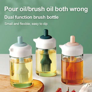 Новый распылитель масла в бутылках для приправы 2 в 1 бутылка для масла с силиконовой щеткой для приготовления барбекю выпечки - Product Image 4