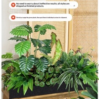 Plante artificielle en soie, séparateur de pièce, plante verte, fleur en maille, boîte à fleurs en forme de feuille de tortue, décoration de paysage bionique pour