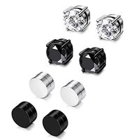 Aimant percé en acier inoxydable plaqué or Clip d'oreille Labret Boucle d'oreille plate en zircon Bijoux de piercing sans oreille