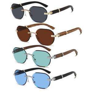 Gafas de sol polarizadas de templo de madera con logotipo personalizado, gafas de sol sin montura, gafas de sol hechas a mano de madera de lujo, novedad - Product Image 4