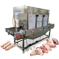 Machine à brûler au gaz continu pour les pattes de porc, les têtes de mouton, les pattes de poulet, la peau de la volaille, machine à échauffer en acier inoxydable