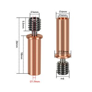 Extrusor de Cobre para Impresora 3D Qi Pang B02850 con Rosca M6, Compatible con Anycubic Kobra2 y Zongweicube - Product Image 1