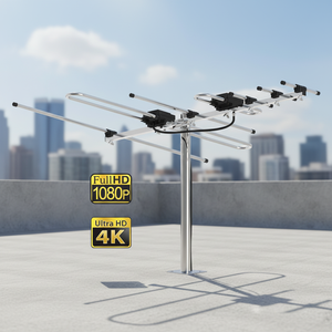 เสาอากาศทีวี HDTV ยี่ห้อ Gongren แบบ Yagi สำหรับภายนอกอาคาร UHF/VHF พร้อมเสาอะลูมิเนียม รองรับสัญญาณดิจิตอล HD - Product Image 1