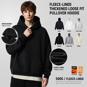 Sudadera con capucha informal de alta calidad, 500g, tejido grueso, para hombre, estilo oversized. - Product Image 6
