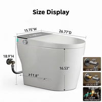 Toilette intelligente avancée avec protection de la pression d'eau, bidet intelligent monobloc moderne pour l'amélioration des espaces de bureau haut de gamme