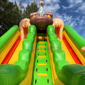 Dual lane outdoor party jumpers large bouncy castle toboggan gonflable <b>inflatable</b> farm slide for kids - Product Image 5