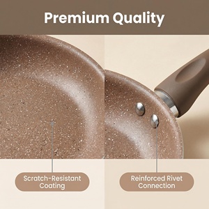 Sartén clásica con revestimiento antiadherente, mango frío al tacto, apta para inducción, eléctrica y de gas, para cocina. - Product Image 3